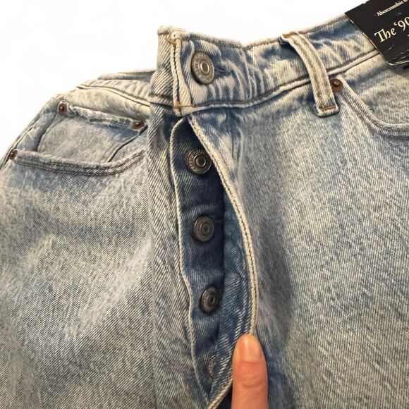 Abercrombie & Fitch ’90s Baggy Jeans Curve Love 34 18R Low Rise Light Wash - Picture 7 of 7